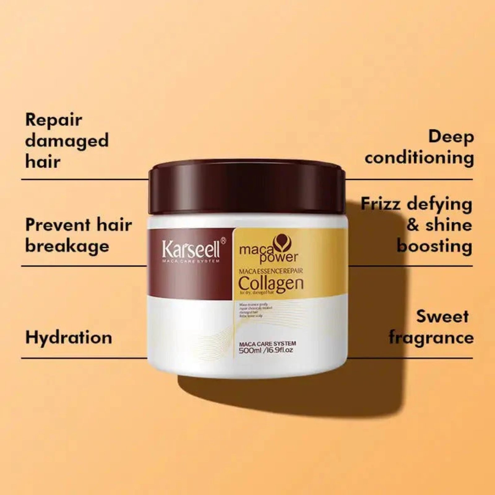 Karseell Collagen Deep Repair Hair Mask 500ml | Argan Oil & Collagen for Smooth, Shiny Hair - Image 6