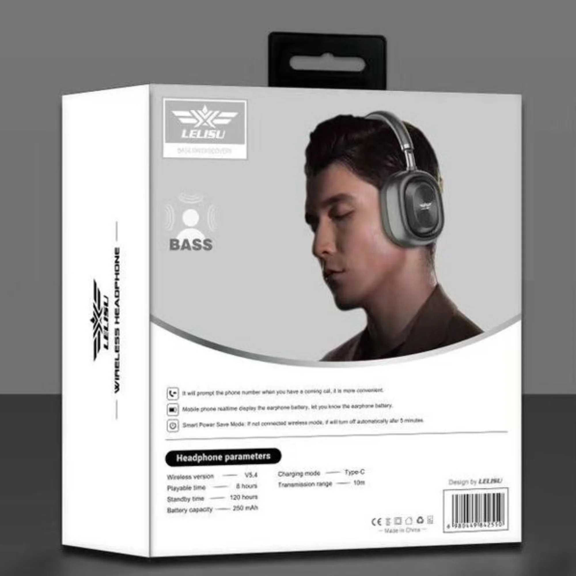 Lelisu LS-255 Bass Wireless Headphones | Bluetooth Over-Ear Headset with Type-C Interface - Image 2