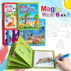Magic Water Book with Pen + 6.5-Inch Multi-Color LCD Writing Tablet Bundle for Kids