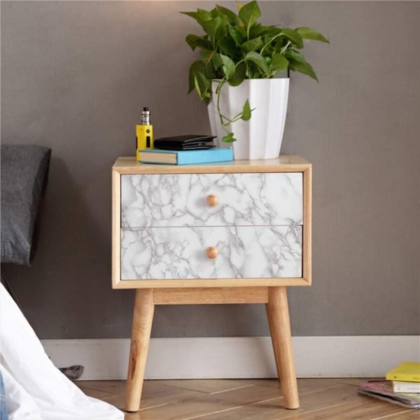 White & Dark Grey | Marble Sheet Sticker 60x200cm | Waterproof Self-Adhesive PVC Wallpaper for Furniture Walls - Image 6